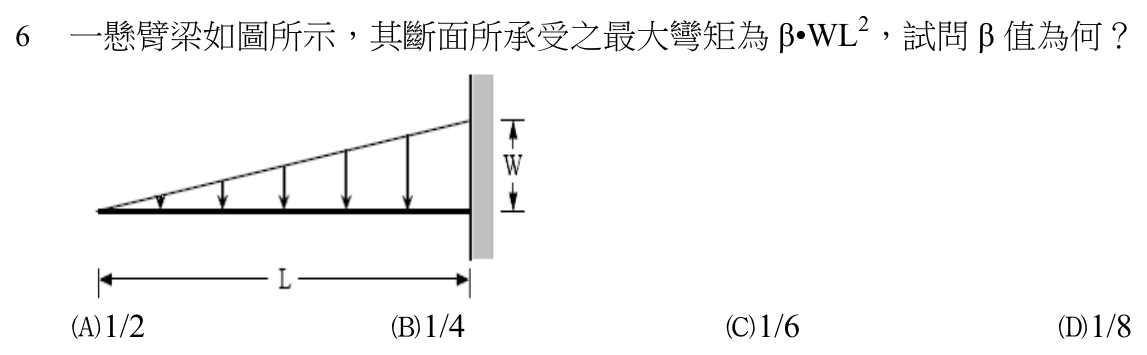 107 年建築師建築結構第 6 題附圖