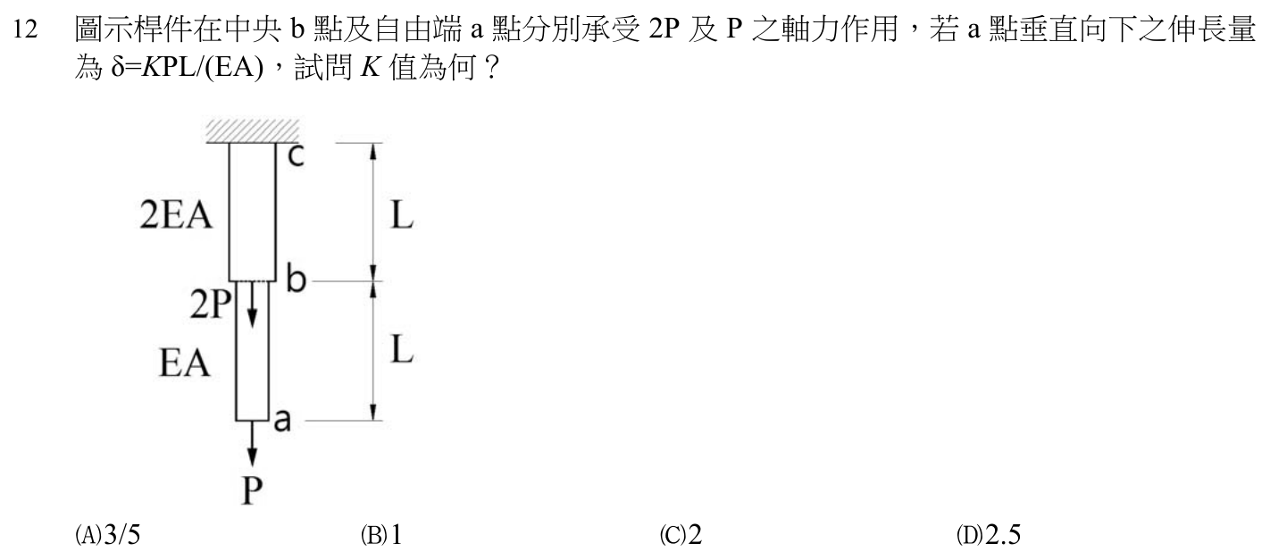 107 年建築師建築結構第 12 題附圖