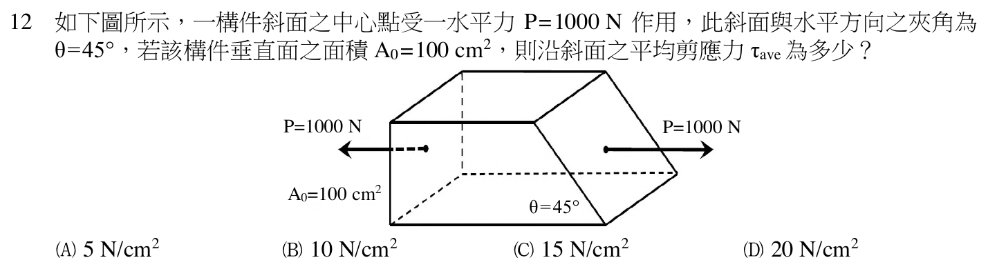 112 年建築師建築結構第 12 題附圖