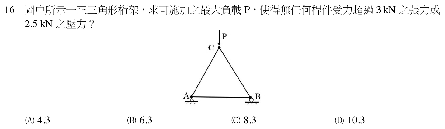 114 年建築師建築結構第 16 題附圖