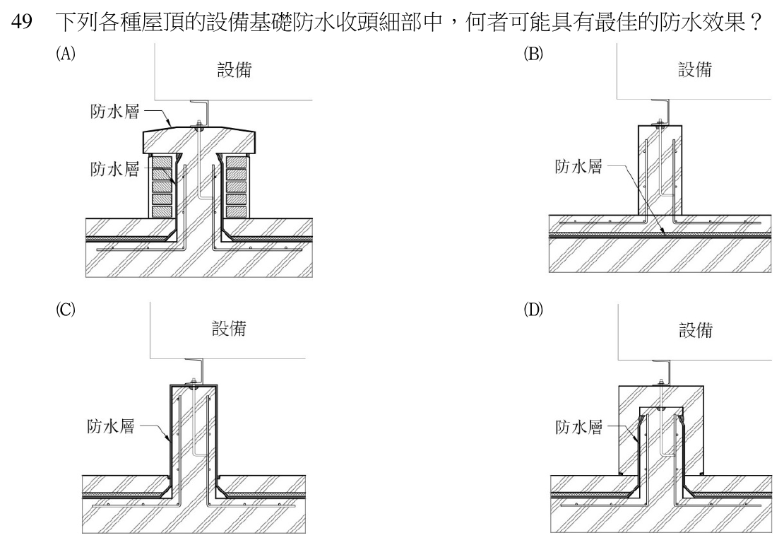 114 年建築師建築構造與施工第 49 題附圖